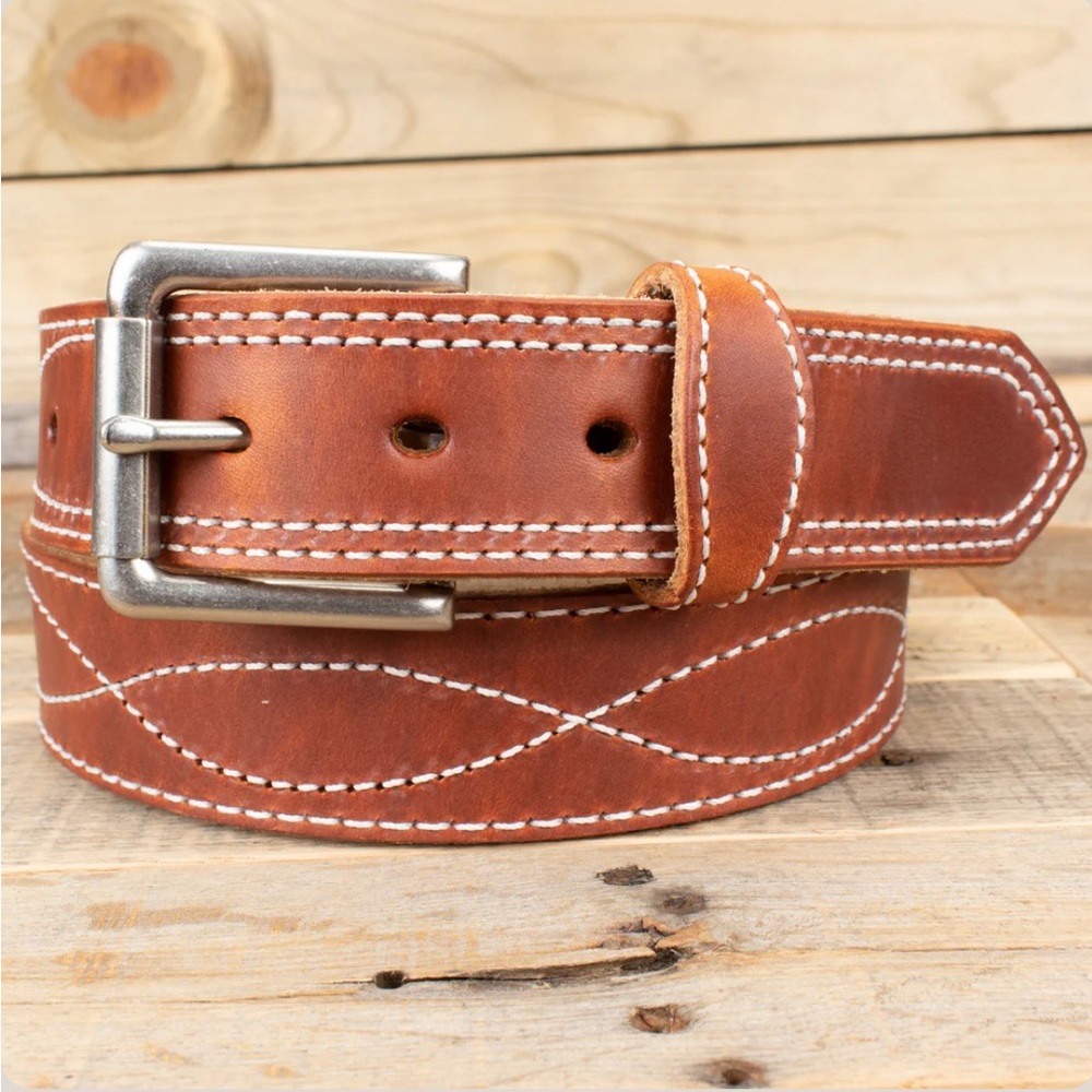 Yoder “The Tool Belt” - Wax Brown Figure 8 Leather Belt Waist 52”
